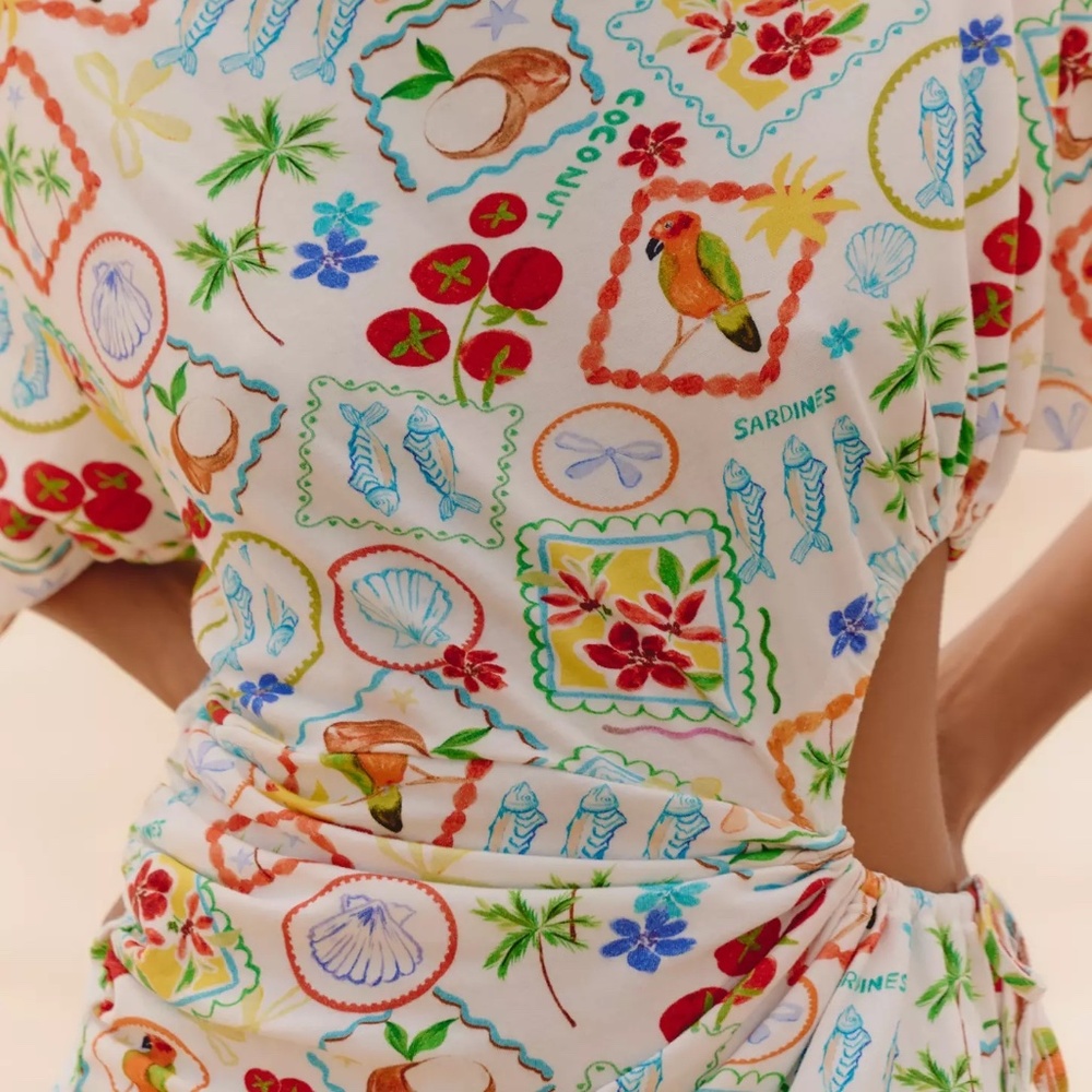 Anthropologie Celandine Cutout T-Shirt Mini Dress COVERUP NWT Size M - Picture 4 of 12